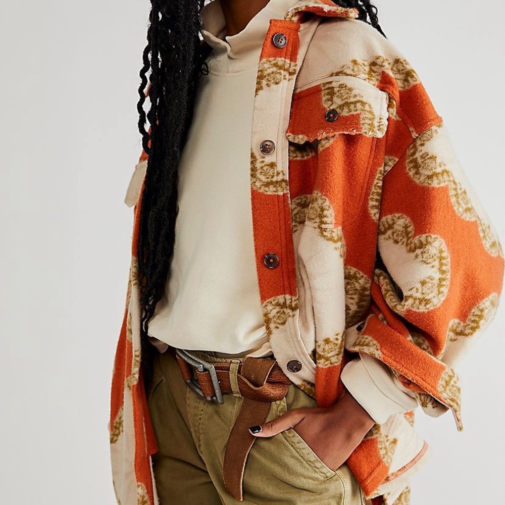 Free People Jacquard Ruby Jacket Small